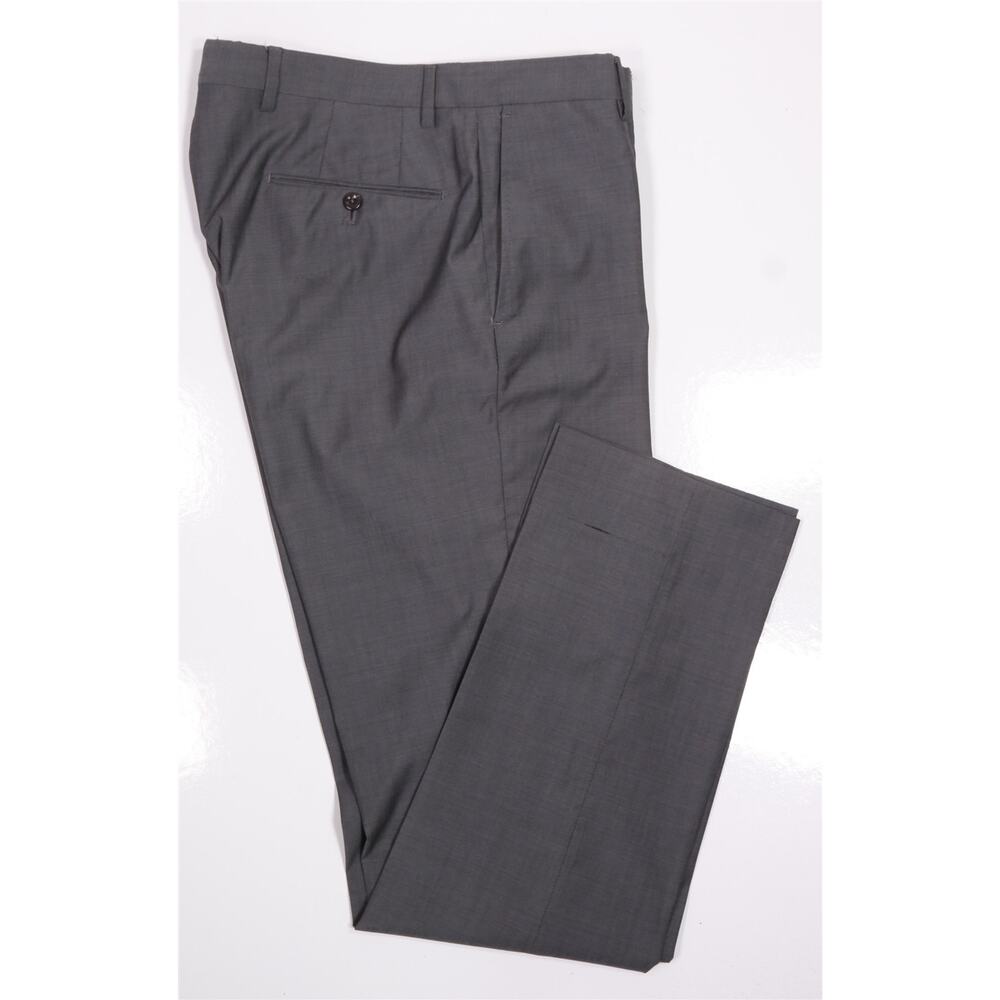 Incotex Gray Super 150's Wool Flat Front Dress Pants Trousers 32x33